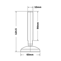 30-M16D60-1 MODULAR SOLUTIONS PLASTIC FOOT<br>60 DIA, M16 W/ JAM NUT